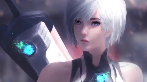 Cyborg Girl with Greatsword Live Wallpaper For PC - Free Live Wallpaper