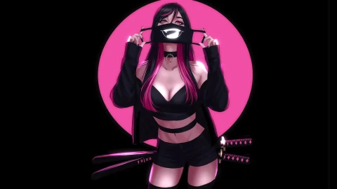 Ninja Girl with Mask Live Wallpaper For PC - Free Live Wallpaper
