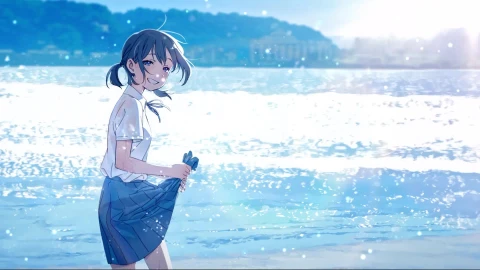 Sea Girl Summer Live Wallpaper Anime - Free Live Wallpaper