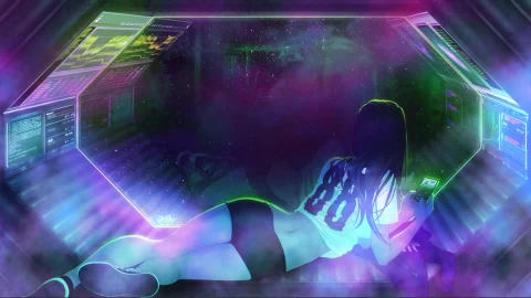 Girl Space Trip RGB Live Wallpaper for PC - Free Live Wallpaper