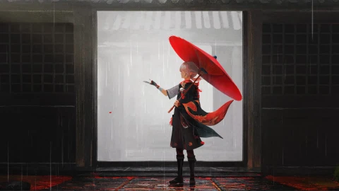 Kaedehara Kazuha Rain Live Wallpaper - Free Live Wallpaper