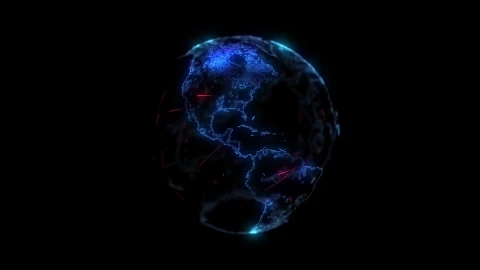 blue planet earth hologram animated desktop wallpaper - Free Live Wallpaper