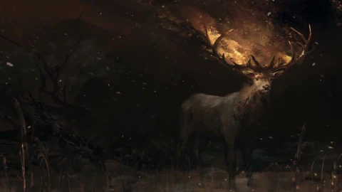 Windows Deer Horns Fire Live Wallpaper - Free Live Wallpaper