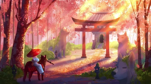 Windows Shiba Inu Temple Live Wallpaper - Free Live Wallpaper