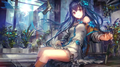 Desktop Anime Girl Assassin Flower Live Wallpaper - Free Live Wallpaper