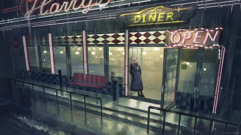 Desktop Raining Day Restaurant Live Wallpaper - Free Live Wallpaper