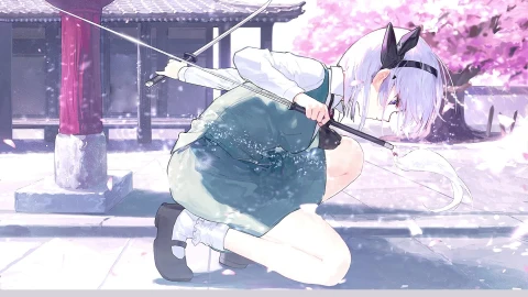 Live Phone Youmu Konpaku Touhou Cherry Blossom Wallpaper To iPhone And Android - Free Live Wallpaper