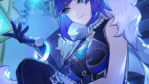 Mobile Yelan Genshin Impact Blue Girl Anime Live Wallpaper For Phone - Free Live Wallpaper