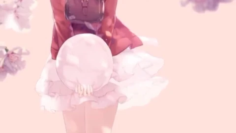 iPhone and Android Aesthetic Anime Walking Girl Live Phone Wallpaper - Free Live Wallpaper