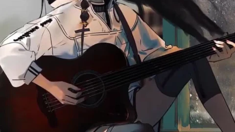 Live Phone Girl With Guitar Anime Wallpaper For iPhone And Android - Free Live Wallpaper