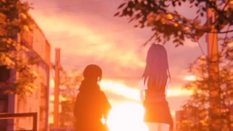 Android  iOS iPhone  Girl Sun Boy Train Anime live wallpaper - Free Live Wallpaper