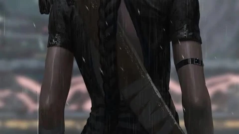 Android  iPhone Girl Wih Sword in The Rain Live Wallpaper for Phone - Free Live Wallpaper