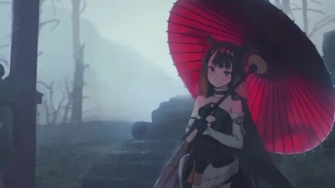 iPhone and Android Anime Cue Girl With Umbrella Phone Live Wallpaper - Free Live Wallpaper
