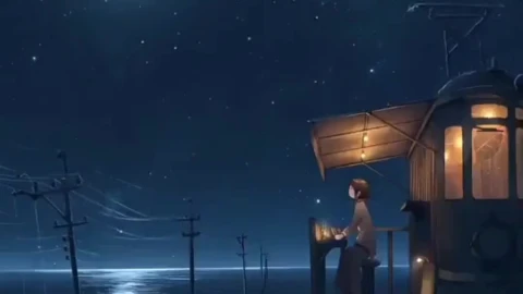 iPhone and Android Anime Boy Night And Stars Live Phone Wallpaper - Free Live Wallpaper