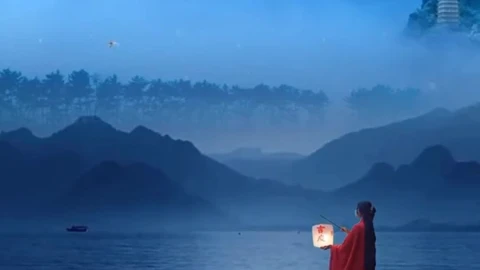 Android  iOS iPhone  Calm Waer Boat Girl scenery live wallpaper - Free Live Wallpaper