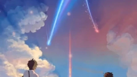 Android  iOS iPhone  Stars Clouds Girl Boy Sky Anime live wallpaper - Free Live Wallpaper