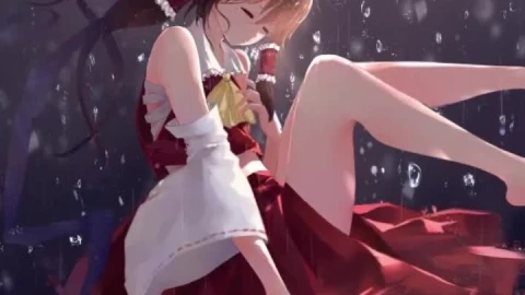 Live Phone Reimu Hakurei Falling Touhou Wallpaper To iPhone And Android - Free Live Wallpaper
