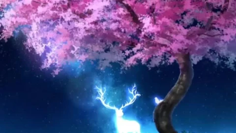 Live Phone Cherry Blossom Tree With Deer Wallpaper To iPhone And Android - Free Live Wallpaper