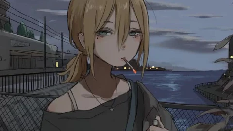 Girl with a Cigarette Addict anime wallpaper for iphone - Free Live Wallpaper