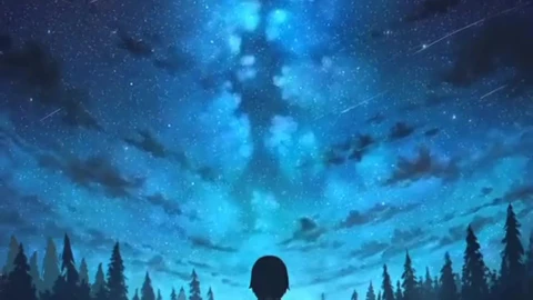 iOS iPhone  Android HD Anime Girl Sky Stars Falling Water Live Wallpaper - Free Live Wallpaper