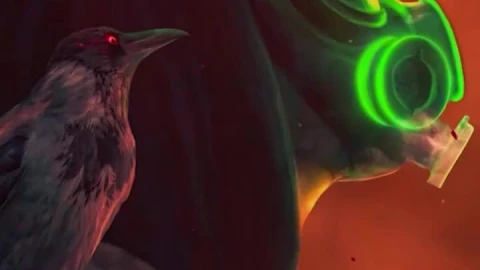 iPhone and Android Gas Mask Neon With Crow Live Phone Wallpaper - Free Live Wallpaper