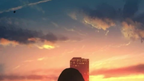 Live Phone Girl Silhouette Watching The Plane Anime Wallpaper For iPhone And Android - Free Live Wallpaper