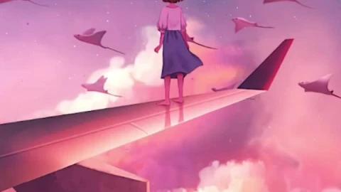 Live Phone Girl Flying With Stingrays Anime Wallpaper For iPhone And Android - Free Live Wallpaper