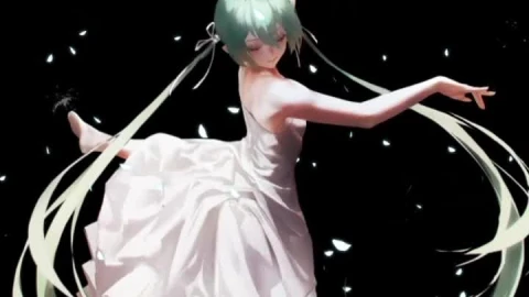 iPhone and Android Hatsune Miku Dance With Flowers Live Phone Wallpaper - Free Live Wallpaper