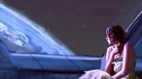 Live Phone Women In Bedroom With Planet Wallpaper To iPhone And Android - Free Live Wallpaper