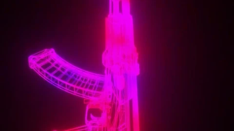 iPhone and Android Glowing Neon Ak 47 Live Phone Wallpaper - Free Live Wallpaper