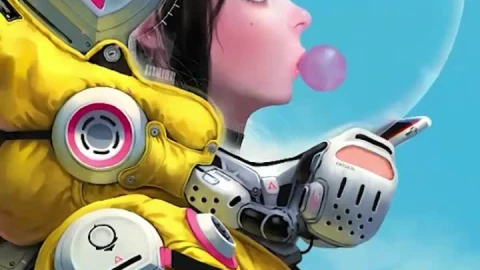 Live Phone Space Suit Girl Bubble Gum Wallpaper To iPhone And Android - Free Live Wallpaper