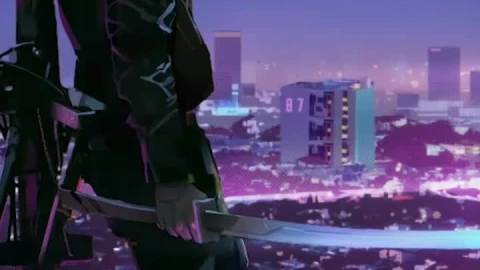 Live Phone Samurai Katana Neon City Wallpaper To iPhone And Android - Free Live Wallpaper