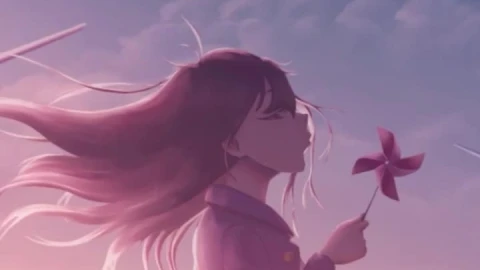 Live Phone Girl Blowing Windmill Anime Wallpaper For iPhone And Android - Free Live Wallpaper