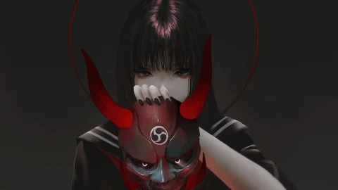 Oni Mask Live Wallpaper For Phone - Free Live Wallpaper