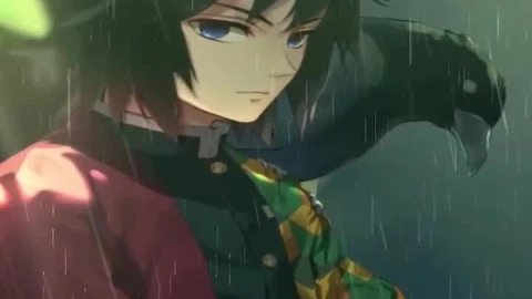 Anime Giyu In The Rain Live Phone Wallpaper - Free Live Wallpaper