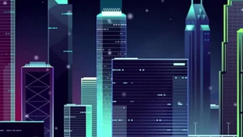iPhone and Android Night City Neon Skyline Live Phone Wallpaper - Free Live Wallpaper