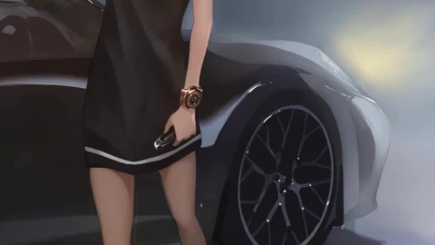 Iphone And Android Hd Anime Girl With Cigarette And Porsche Car Live Phone Wallpaper - Free Live Wallpaper