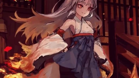 iPhone and Android Fox Girl In Temple Live Phone Wallpaper - Free Live Wallpaper