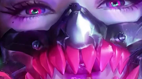 Live Phone Cyber Neon Mask Girl Wallpaper To iPhone And Android - Free Live Wallpaper
