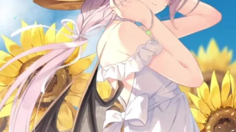 Live Phone Beautiful Girl With Sunflowers Anime Wallpaper For iPhone And Android - Free Live Wallpaper