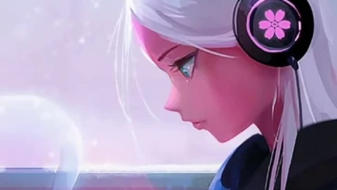 iPhone and Android Girl With Headphones Working In Room Live Phone Wallpaper - Free Live Wallpaper