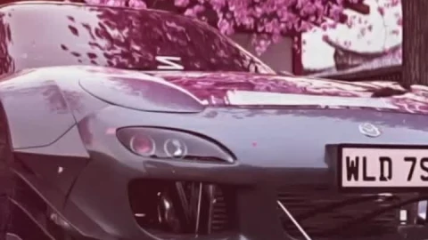 iPhone and Android Mazda Rx 7 Cherry Blossom Live Phone Wallpaper - Free Live Wallpaper