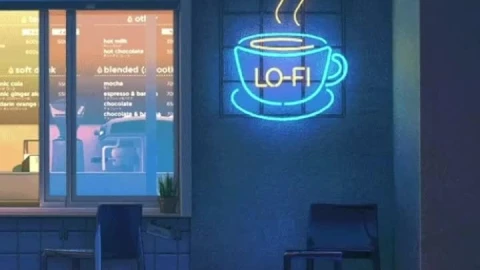 iPhone and Android Lofi Coffee Shop Night Live Phone Wallpaper - Free Live Wallpaper