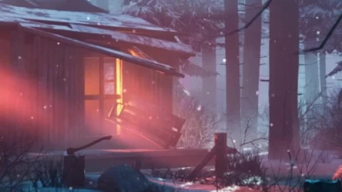 Live Phone Cabin On The Lake In The Winter Wallpaper To iPhone And Android - Free Live Wallpaper