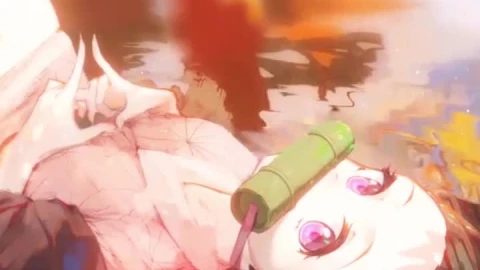iPhone and Android Nezuko Kamado Lying On The Lake Live Phone Wallpaper - Free Live Wallpaper