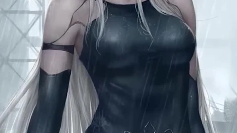 iPhone And Android 2b And A2 In The Rain Nier Automata Phone Live Wallpaper - Free Live Wallpaper