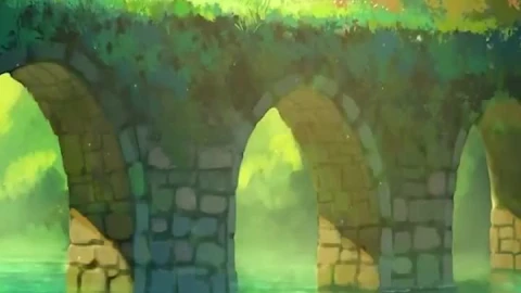 iPhone  Android Stone Bridge In Forest Water Fantasy Phone Live Wallpaper - Free Live Wallpaper