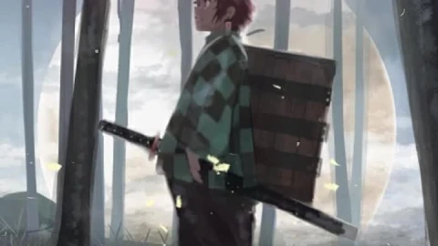 Cool tanjiro kamado in forest kimetsu no yaiba iphone wallpaper aesthetic - Free Live Wallpaper