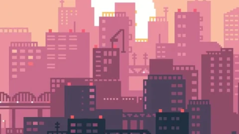 iPhone and Android Pixel City Live Phone Wallpaper - Free Live Wallpaper