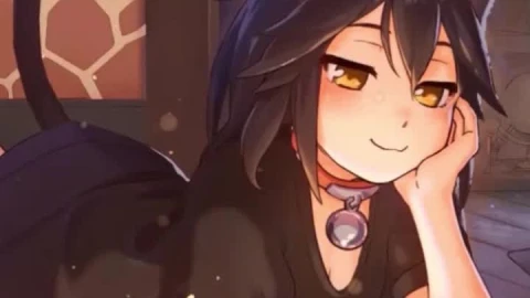 iPhone and Android Neko Girl Reading A Book Live Phone Wallpaper - Free Live Wallpaper